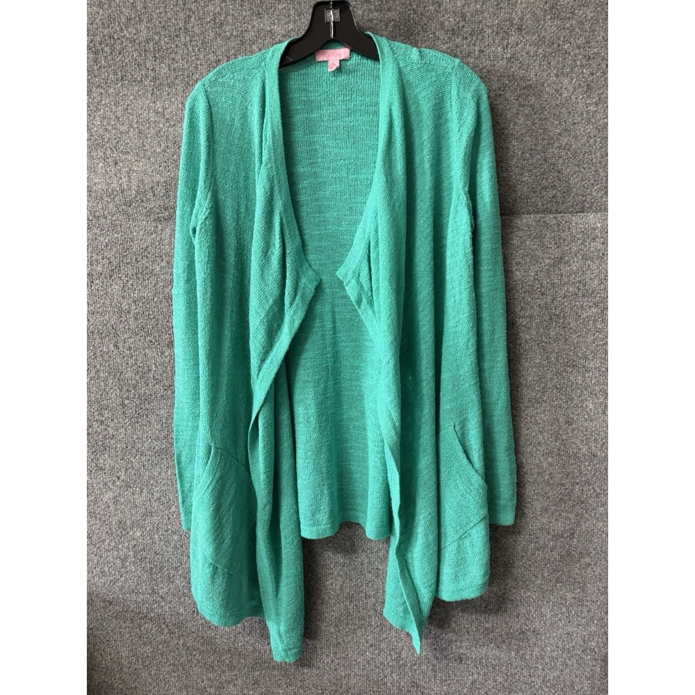 Lilly Pulitzer Cardigan Sweater Womens Medium Open Front‎ Viscose Soft Cozy A102